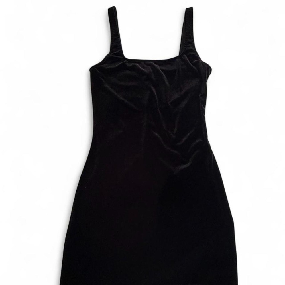 Urban Outfitters Whimsigoth Black Velvet Square Neck Tank Mini Dress